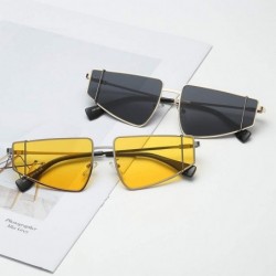 Square Unisex Small Irregular Shape Metal Frame Sunglasses Glasses Vintage Retro Style - Black - C9196SQUY9Q $10.50