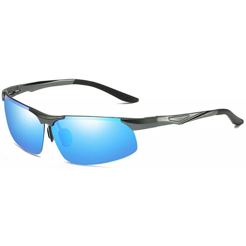 Aviator Men's Aluminum Magnesium Polarizing Sunglasses Half-frame Driving Sunglasses Outdoor Riding Sunglasses - E - CS18Q6ZM...