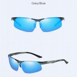 Aviator Men's Aluminum Magnesium Polarizing Sunglasses Half-frame Driving Sunglasses Outdoor Riding Sunglasses - E - CS18Q6ZM...