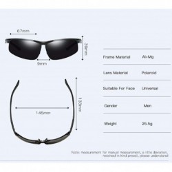 Aviator Men's Aluminum Magnesium Polarizing Sunglasses Half-frame Driving Sunglasses Outdoor Riding Sunglasses - E - CS18Q6ZM...