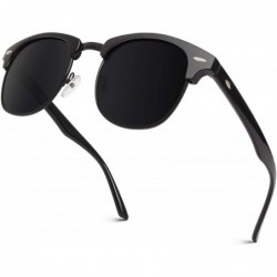 Rimless Polarized Sunglasses for Men Retro Classic Square Frame Shades SR003 - X Black Frame Grey Lens/Polarized - CP18NO077O...