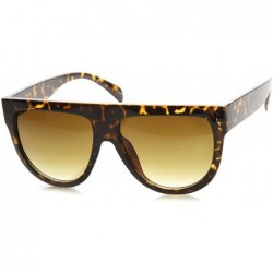 Aviator Large Oversized Flat Top Teardrop Frame Aviator Sunglasses (Dark-Tortoise) - CY11GT19PPH $8.64