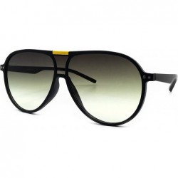 Oversized 3227 Premium Oversized XL Flat Aviator Tinted Sunglass Womens Mens - Yellow Point - CN18I62YGX4 $12.73