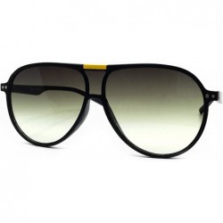 Oversized 3227 Premium Oversized XL Flat Aviator Tinted Sunglass Womens Mens - Yellow Point - CN18I62YGX4 $12.73