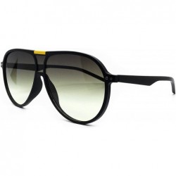 Oversized 3227 Premium Oversized XL Flat Aviator Tinted Sunglass Womens Mens - Yellow Point - CN18I62YGX4 $12.73