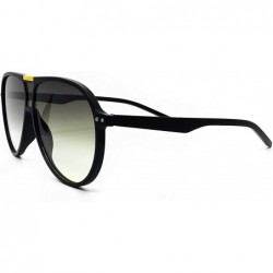 Oversized 3227 Premium Oversized XL Flat Aviator Tinted Sunglass Womens Mens - Yellow Point - CN18I62YGX4 $12.73