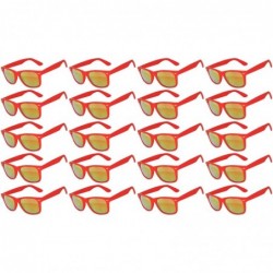 Goggle Wholesale set of 20 Pairs Mirrored Reflective Colored Lens Sunglasses Matte - 20_pack_red_mirr - CH12O75DACD $65.72