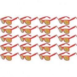 Goggle Wholesale set of 20 Pairs Mirrored Reflective Colored Lens Sunglasses Matte - 20_pack_red_mirr - CH12O75DACD $28.81
