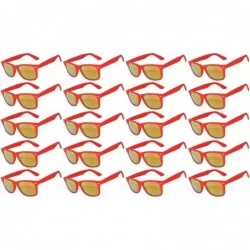 Goggle Wholesale set of 20 Pairs Mirrored Reflective Colored Lens Sunglasses Matte - 20_pack_red_mirr - CH12O75DACD $28.81