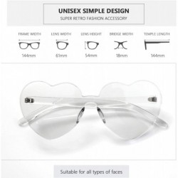 Rimless Heart Oversized Rimless Sunglasses One Piece Heart Shape Eyewear Colored Sunglasses for Women - Transparent - C318HXT...