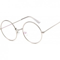 Round Fashion Round Vintage Glasses Frame Women Lunette Metal Clear Lens Optical Transparent Female Mirror Plain - CL1985GC9A...