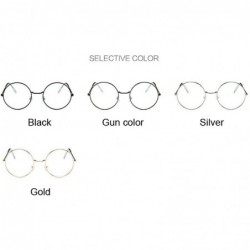 Round Fashion Round Vintage Glasses Frame Women Lunette Metal Clear Lens Optical Transparent Female Mirror Plain - CL1985GC9A...