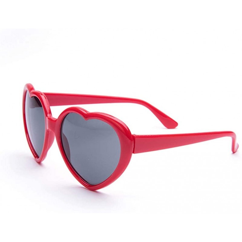 Oval Large Oversized Womens Heart Shaped Sunglasses Cute Love - Red - CU18IDW3KG2 $10.69