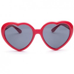 Oval Large Oversized Womens Heart Shaped Sunglasses Cute Love - Red - CU18IDW3KG2 $10.69