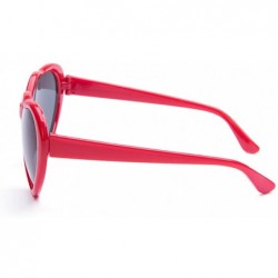 Oval Large Oversized Womens Heart Shaped Sunglasses Cute Love - Red - CU18IDW3KG2 $10.69