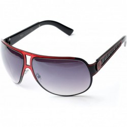 Aviator Men's Classic Shield Aviator Style Sunglasses (Red) - CF11YEICRLL $14.32