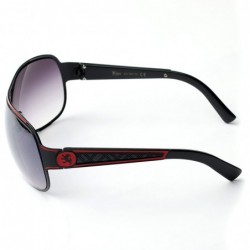 Aviator Men's Classic Shield Aviator Style Sunglasses (Red) - CF11YEICRLL $14.32
