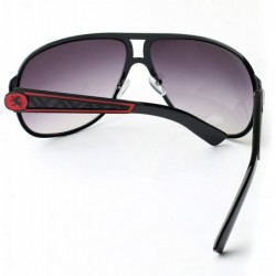 Aviator Men's Classic Shield Aviator Style Sunglasses (Red) - CF11YEICRLL $14.32