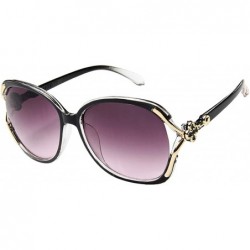 Oversized Women's Oversized Non-Polarized Vintage Sunglasses - Black - CT18WNH633Y $19.47