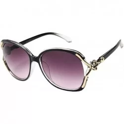 Oversized Women's Oversized Non-Polarized Vintage Sunglasses - Black - CT18WNH633Y $11.88