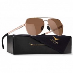 Aviator Mens Aviator Sunglasses Polarized Women UV 400 Protection - 04-brown / Non Mirror(larger Size) - CP12O41GHF9 $30.83