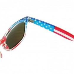 Round Ultra American Pride Flag Patriot 4th of July Casual Retro Mirrored Blue Sunglasses - 2-pack Flag Frame - CJ18UL5NRLQ $...