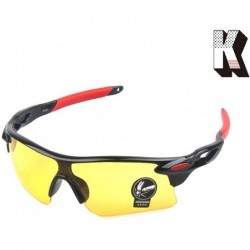 Goggle Men's HD Night View Driving Glasses Anti-Glare Rain Day Night Vision Cycling Sunglasses - Black/Red81 - C918D5TUCA7 $1...