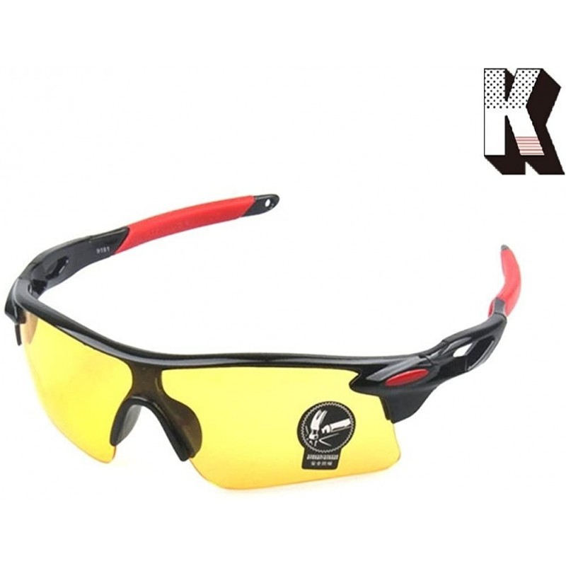 Goggle Men's HD Night View Driving Glasses Anti-Glare Rain Day Night Vision Cycling Sunglasses - Black/Red81 - C918D5TUCA7 $1...