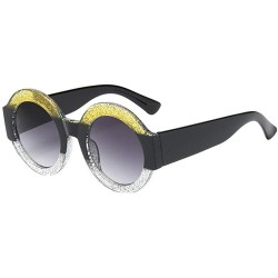 Sport Womens Big Frame Round Shape Rapper Sunglasses Vintage Retro Eyewear Unisex Fashion Sunglasses - F - CF18SOOMCOX $17.43