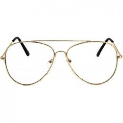 Aviator Classic Retro Aviator Metal Frame Clear Lens Glasses Fashion Eyewear - Gold - CU182ZNU3DL $7.58