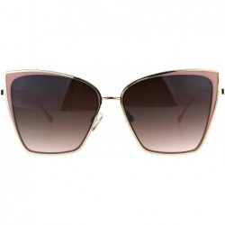 Square Trendy Fashion Sunglasses Womens Square Butterfly Metal Frame UV 400 - Gold Pink (Brown Pink) - CR189U4ZEZ8 $20.39