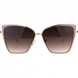 Square Trendy Fashion Sunglasses Womens Square Butterfly Metal Frame UV 400 - Gold Pink (Brown Pink) - CR189U4ZEZ8 $10.89