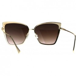 Square Trendy Fashion Sunglasses Womens Square Butterfly Metal Frame UV 400 - Gold Pink (Brown Pink) - CR189U4ZEZ8 $20.39