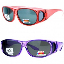 Oval 2 Pair Womens Rhinestone Anti Glare Polarized Fit Over Glasses Sunglasses Oval Rectangular - Large - C6198DCDEMC $40.67