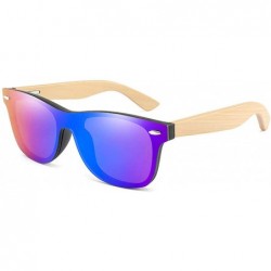 Square Vintage Bamboo Wood Frame Men Women Sunglasses Mirror Coating Sun Glasses Shades Eyewear UV400 Oculos De Sol - 3 - CW1...