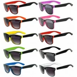 Square Lot of 10 Pairs Wholesale Retro Vintage Two-Tone Sunglasses Smoke Lens - .Mix - C218SKZZZ2Q $42.51