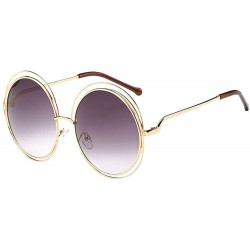 Round Fashion Men Womens Sunglasses UV 400 Retro Vintage Round Frame Glasses - A - CK196E0Q7GZ $32.42