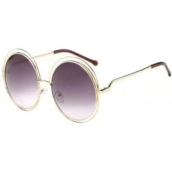 Round Fashion Men Womens Sunglasses UV 400 Retro Vintage Round Frame Glasses - A - CK196E0Q7GZ $30.42