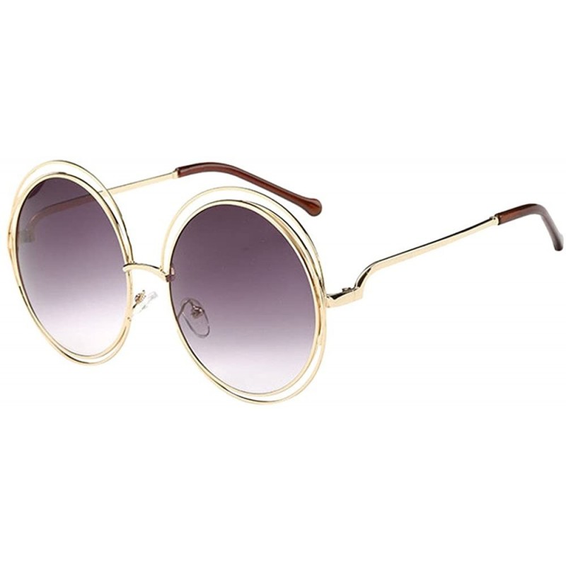 Round Fashion Men Womens Sunglasses UV 400 Retro Vintage Round Frame Glasses - A - CK196E0Q7GZ $20.02