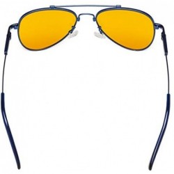 Aviator Anti Blue Light Glasses for Kids Computer Eyeglasses Pilot Style Memory Frame - Blue-m - CP18IRCIHOI $29.75