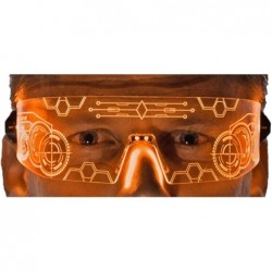 Oversized LED Light Up Glasses- Cyberpunk Goggles- Rezz Visor Robocop Futuristic Electronic Lights - Orange - CV18GC660G8 $56.02