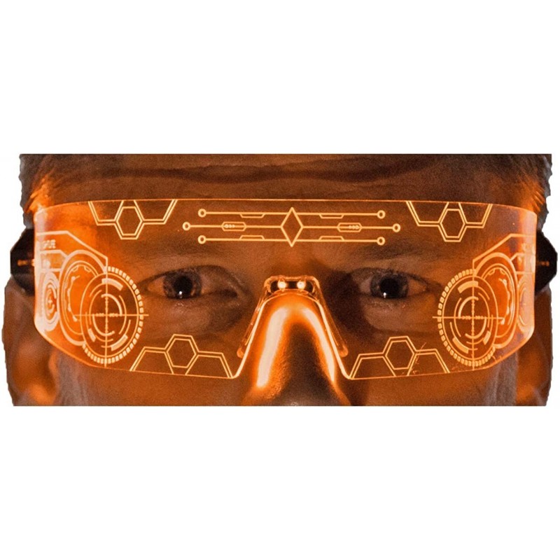 Oversized LED Light Up Glasses- Cyberpunk Goggles- Rezz Visor Robocop Futuristic Electronic Lights - Orange - CV18GC660G8 $20.25