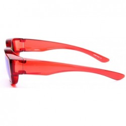 Oversized Oversized Sunglasses Over Prescription Glasses Polarized Fits Over Glasses for Women UV400 Protection - Red - CG18A...