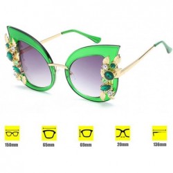 Oversized Woman Cat eye Sunglasses Stylish oversized frame Eyewear with Rhinestones - C5 - CQ189L08WC0 $7.60