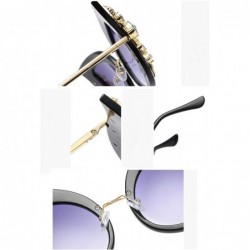 Oversized Woman Cat eye Sunglasses Stylish oversized frame Eyewear with Rhinestones - C5 - CQ189L08WC0 $7.60