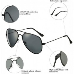 Aviator Polarized Aviator Sunglasses for Men Women Classes Metal Frame Mirror UV400 Sun Glasses - CE194686Q25 $8.91