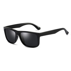 Aviator New Fashion Polarized Sunglasses For Men Women Vintage Style C2MatteBlack Grey - C1brightblack Grey - CB18YZUTSYT $10.80