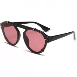 Round 2019 Newest Designer Summer Trendy Vintage round Sunglasses Women Luxury Brand Shades - Pink - CH18LH3NU6C $23.35