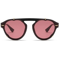 Round 2019 Newest Designer Summer Trendy Vintage round Sunglasses Women Luxury Brand Shades - Pink - CH18LH3NU6C $12.14