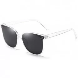 Oval Unisex Sunglasses Retro Black Grey Drive Holiday Oval Non-Polarized UV400 - White Grey - CD18R6XT5WY $17.59